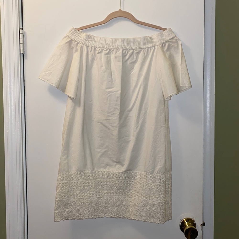 All Saints Small White Off Shoulder Dress